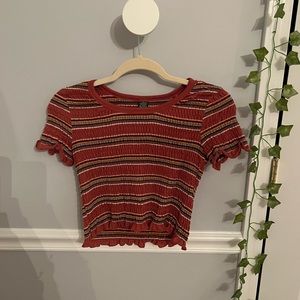 Wild Fable- small colorful, short sleeve crop top